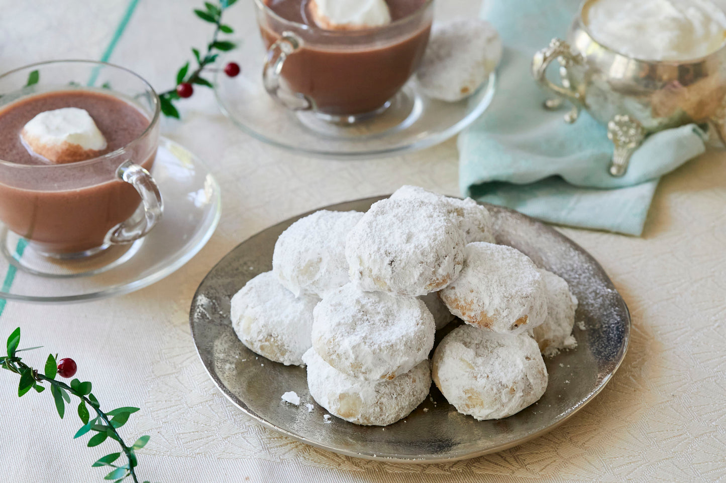 Kourabiedes (Kourabie) Authentic Handmade Artisan Holiday Almond Sugar Cookies.